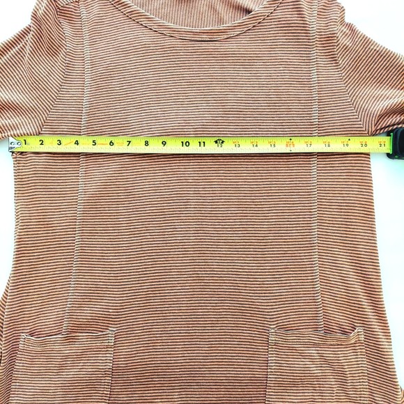 Poetry Orange and Brown Striped Hemp Blend Pullover Sweater Womens Sz 12 - Picture 7 of 13